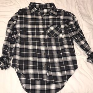 Brandy Melville blue & grey flannel